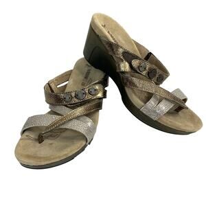 ROMIKA Silver & Copper Tone Strappy Sandals Size 38 Wedge